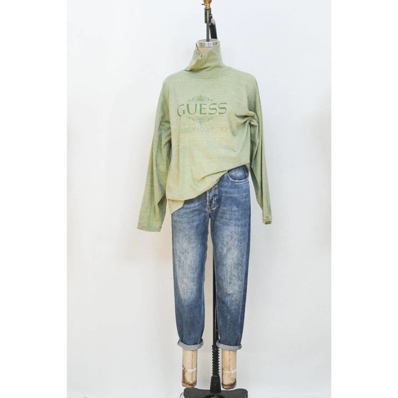 Vintage GUESS American Over sized Cotton Turtle Cowl Neck M-L - Picture 2 of 6